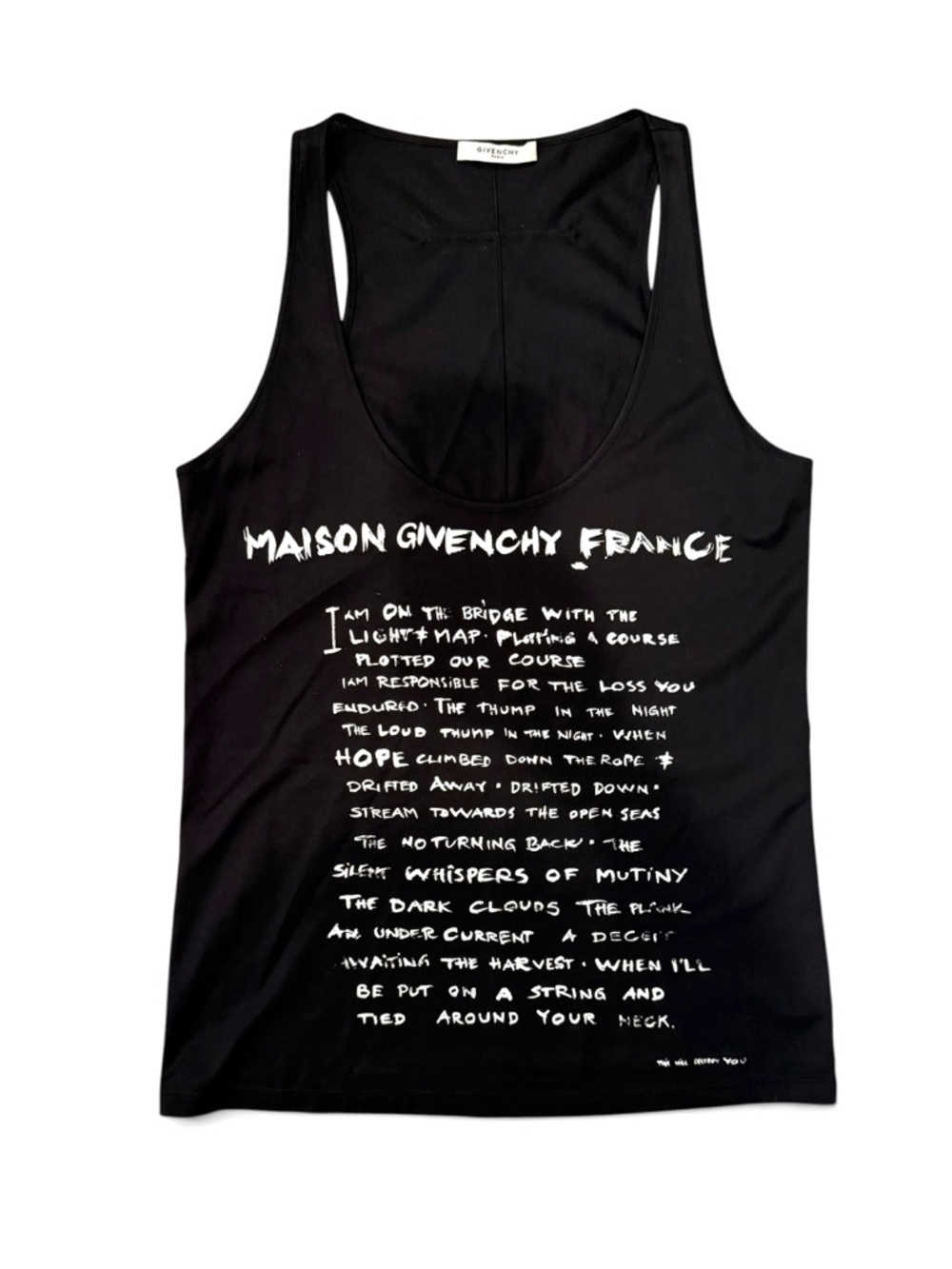 Givenchy Black Cotton Tee with White Tag Detail